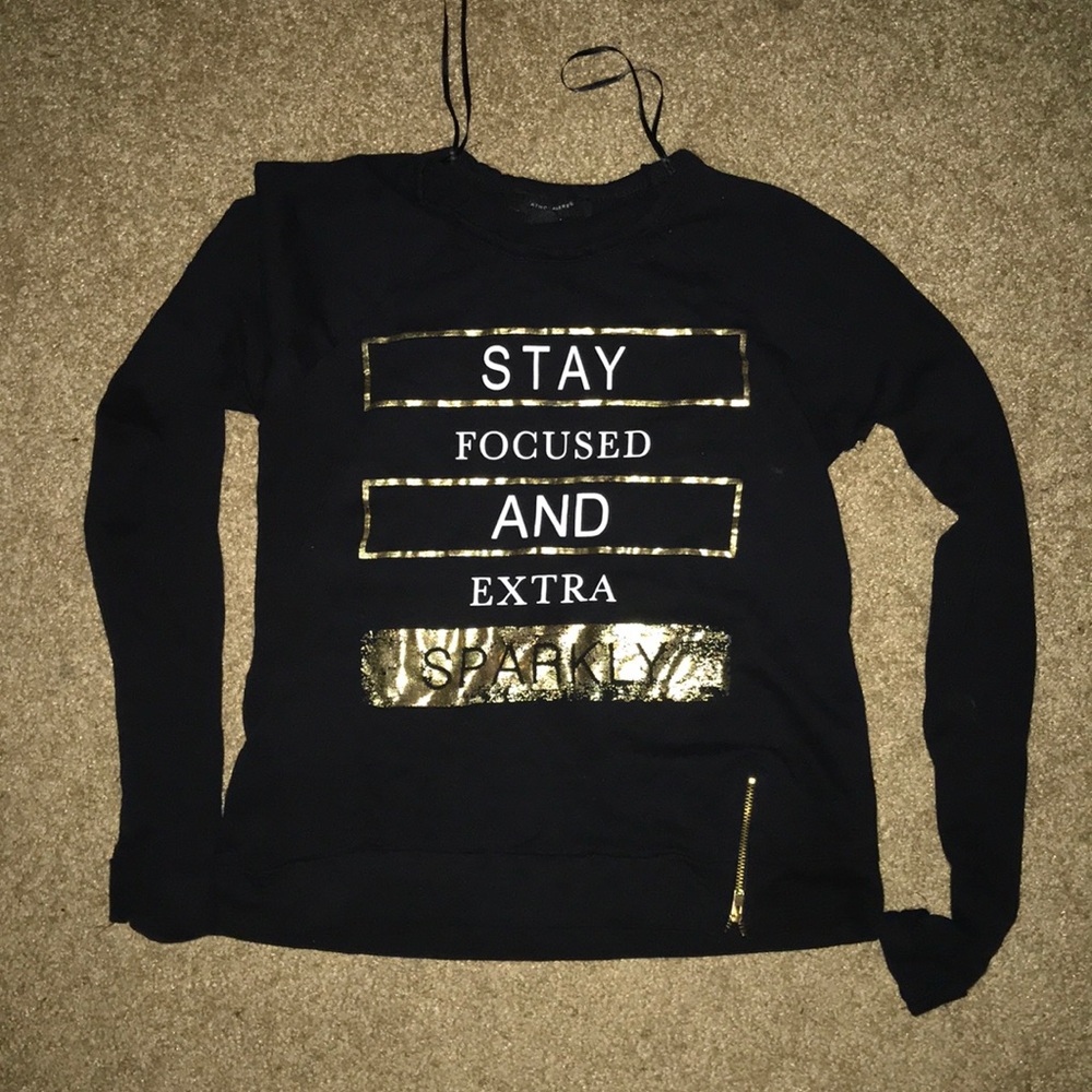 Fitted black logo sweater worn once
